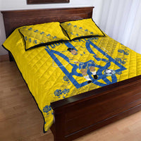 Personalised Ukraine Football Quilt Bed Set Glory to Ukrainian