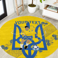 Personalised Ukraine Football Round Carpet Glory to Ukrainian