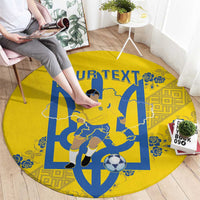 Personalised Ukraine Football Round Carpet Glory to Ukrainian
