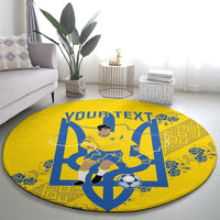 Personalised Ukraine Football Round Carpet Glory to Ukrainian