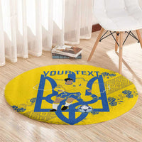 Personalised Ukraine Football Round Carpet Glory to Ukrainian