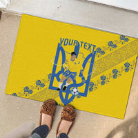 Personalised Ukraine Football Rubber Doormat Glory to Ukrainian