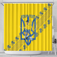 Personalised Ukraine Football Shower Curtain Glory to Ukrainian