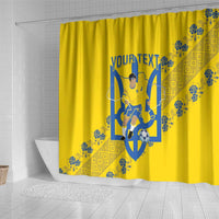 Personalised Ukraine Football Shower Curtain Glory to Ukrainian