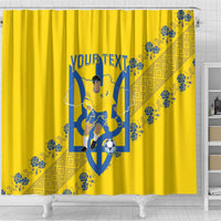 Personalised Ukraine Football Shower Curtain Glory to Ukrainian