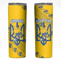 Personalised Ukraine Football Skinny Tumbler Glory to Ukrainian
