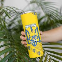 Personalised Ukraine Football Skinny Tumbler Glory to Ukrainian