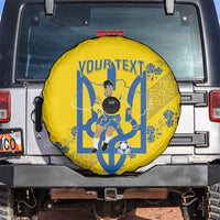 Personalised Ukraine Football Spare Tire Cover Glory to Ukrainian