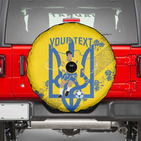 Personalised Ukraine Football Spare Tire Cover Glory to Ukrainian