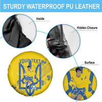 Personalised Ukraine Football Spare Tire Cover Glory to Ukrainian