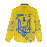 Personalised Ukraine Football Women Casual Shirt Glory to Ukrainian
