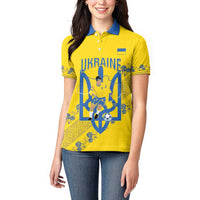 Personalised Ukraine Football Women Polo Shirt Glory to Ukrainian
