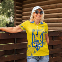 Personalised Ukraine Football Women Polo Shirt Glory to Ukrainian