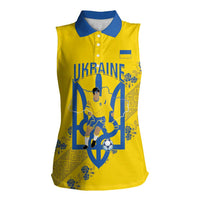 Personalised Ukraine Football Women Sleeveless Polo Shirt Glory to Ukrainian