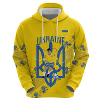Personalised Ukraine Football Zip Hoodie Glory to Ukrainian