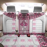 Ukraine Back Car Seat Cover Traditional Braided Rope Belt Pink Folk Pattern