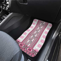 Ukraine Car Mats Traditional Braided Rope Belt Pink Folk Pattern