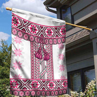 Ukraine Garden Flag Traditional Braided Rope Belt Pink Folk Pattern