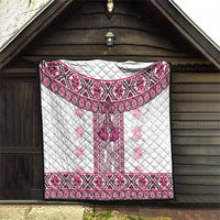 Ukraine Quilt Traditional Braided Rope Belt Pink Folk Pattern
