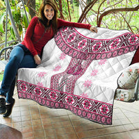 Ukraine Quilt Traditional Braided Rope Belt Pink Folk Pattern
