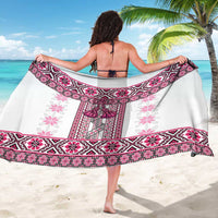 Ukraine Sarong Traditional Braided Rope Belt Pink Folk Pattern