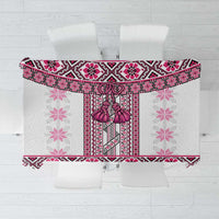 Ukraine Tablecloth Traditional Braided Rope Belt Pink Folk Pattern