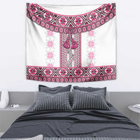 Ukraine Tapestry Traditional Braided Rope Belt Pink Folk Pattern