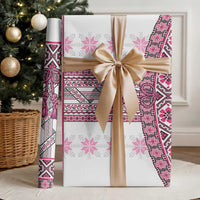 Ukraine Wrapping Paper Traditional Braided Rope Belt Pink Folk Pattern - Wonder Print Shop
