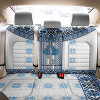Ukraine Back Car Seat Cover Traditional Braided Rope Belt Blue Folk Pattern