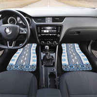 Ukraine Car Mats Traditional Braided Rope Belt Blue Folk Pattern