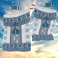 Ukraine Garden Flag Traditional Braided Rope Belt Blue Folk Pattern