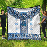 Ukraine Quilt Traditional Braided Rope Belt Blue Folk Pattern