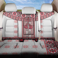 Ukraine Back Car Seat Cover Traditional Braided Rope Belt Red Folk Pattern