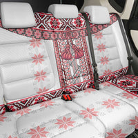 Ukraine Back Car Seat Cover Traditional Braided Rope Belt Red Folk Pattern