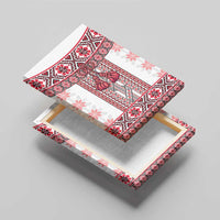 Ukraine Canvas Wall Art Traditional Braided Rope Belt Red Folk Pattern