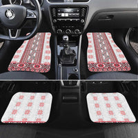 Ukraine Car Mats Traditional Braided Rope Belt Red Folk Pattern