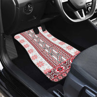 Ukraine Car Mats Traditional Braided Rope Belt Red Folk Pattern