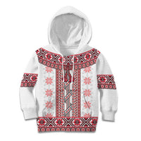 Ukraine Kid Hoodie Traditional Braided Rope Belt Red Folk Pattern