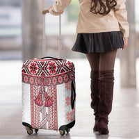 Ukraine Luggage Cover Traditional Braided Rope Belt Red Folk Pattern