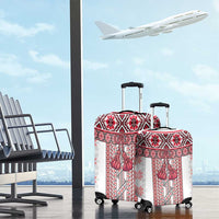 Ukraine Luggage Cover Traditional Braided Rope Belt Red Folk Pattern