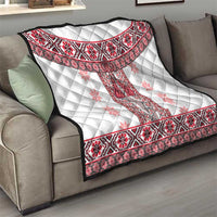 Ukraine Quilt Traditional Braided Rope Belt Red Folk Pattern