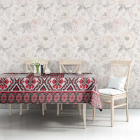 Ukraine Tablecloth Traditional Braided Rope Belt Red Folk Pattern