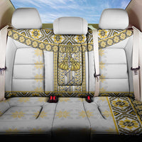 Ukraine Back Car Seat Cover Traditional Braided Rope Belt Yellow Folk Pattern
