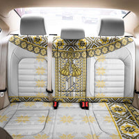 Ukraine Back Car Seat Cover Traditional Braided Rope Belt Yellow Folk Pattern