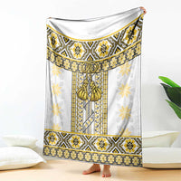 Ukraine Blanket Traditional Braided Rope Belt Yellow Folk Pattern