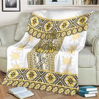 Ukraine Blanket Traditional Braided Rope Belt Yellow Folk Pattern