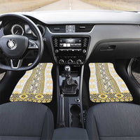 Ukraine Car Mats Traditional Braided Rope Belt Yellow Folk Pattern