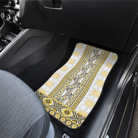 Ukraine Car Mats Traditional Braided Rope Belt Yellow Folk Pattern