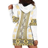 Ukraine Hoodie Dress Traditional Braided Rope Belt Yellow Folk Pattern