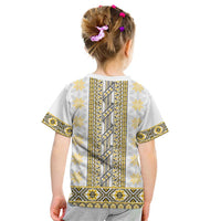 Ukraine Kid T Shirt Traditional Braided Rope Belt Yellow Folk Pattern